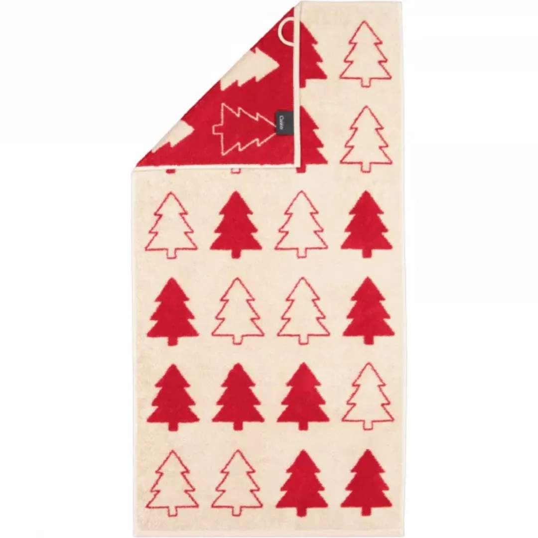 Cawö Handtücher Christmas Edition Tannenbäume 794 - Farbe: natur-rot - 32 - günstig online kaufen