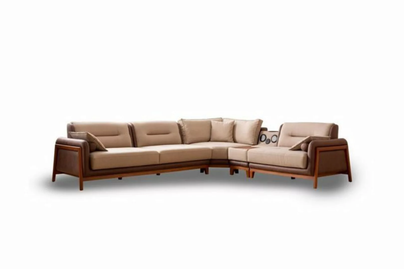 JVmoebel Ecksofa Ecksofa L-Form Beige Wohnzimmer Möbel Couch Multifunktion günstig online kaufen