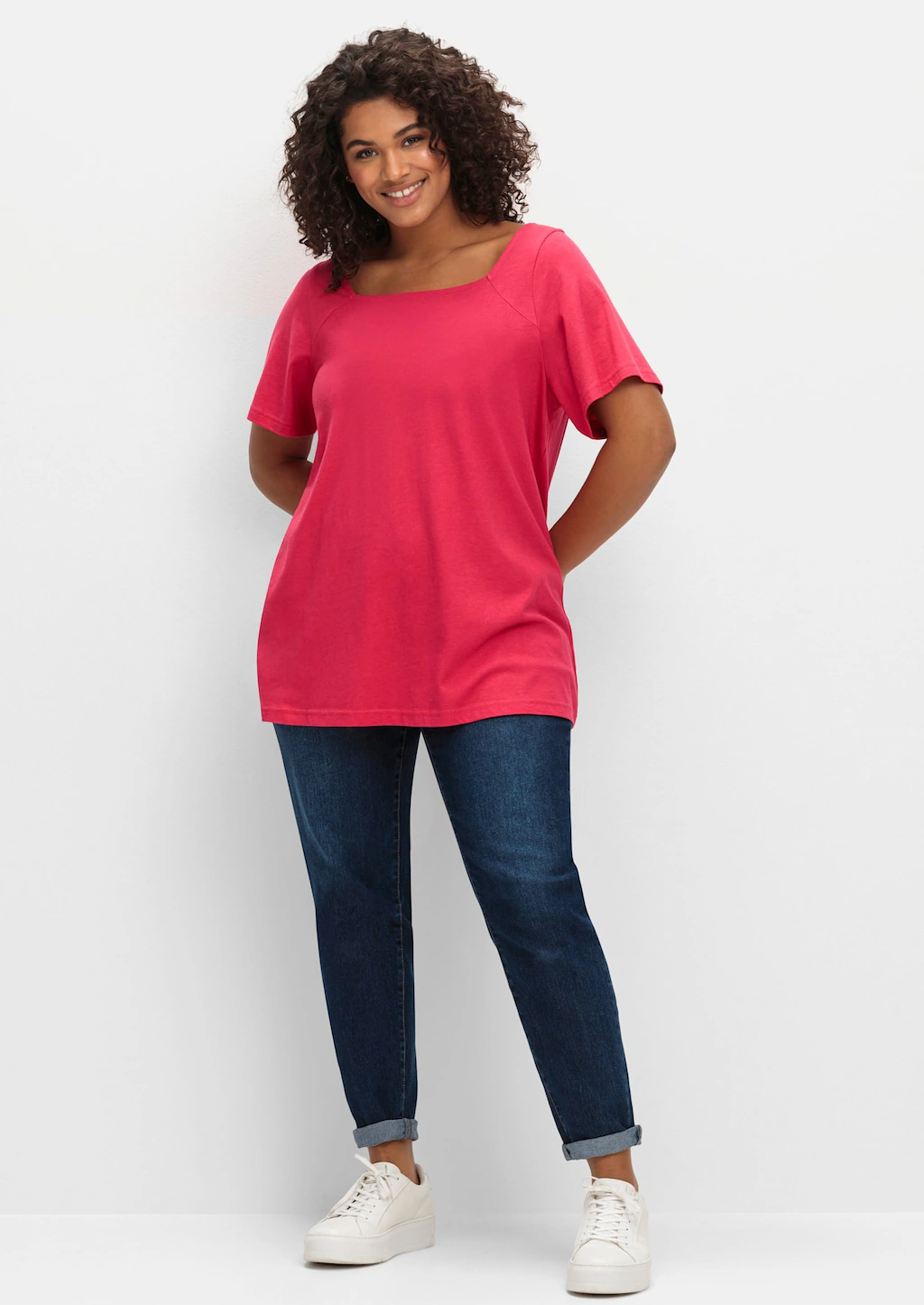 Sheego Kurzarmshirt "T-Shirt", (1 tlg.) günstig online kaufen