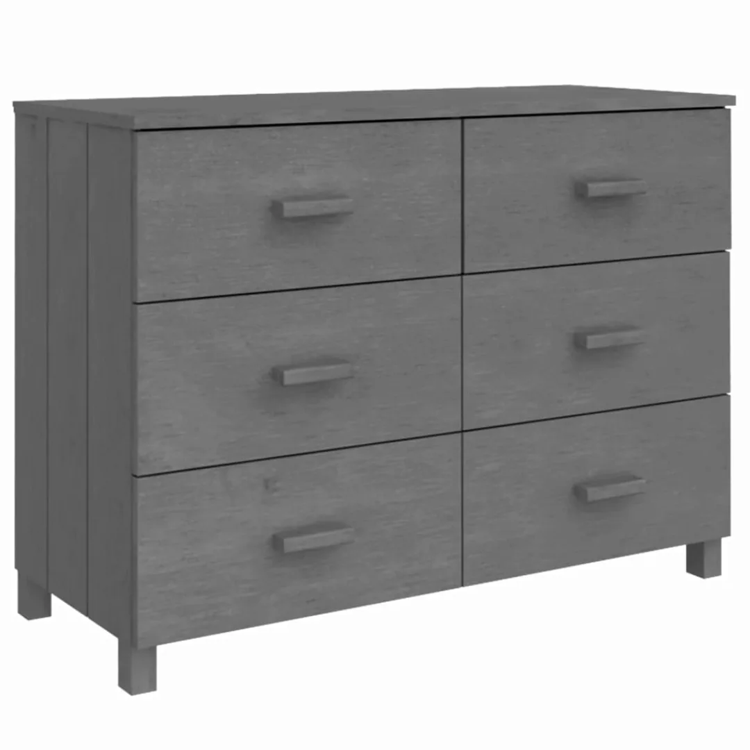 Vidaxl Sideboard Dunkelgrau 113x40x80 Cm Massivholz Kiefer günstig online kaufen