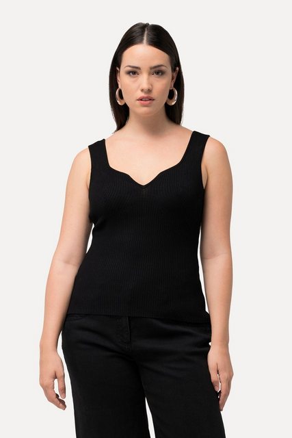 Ulla Popken Longtop Ripptop Slim Herzausschnitt ärmellos günstig online kaufen