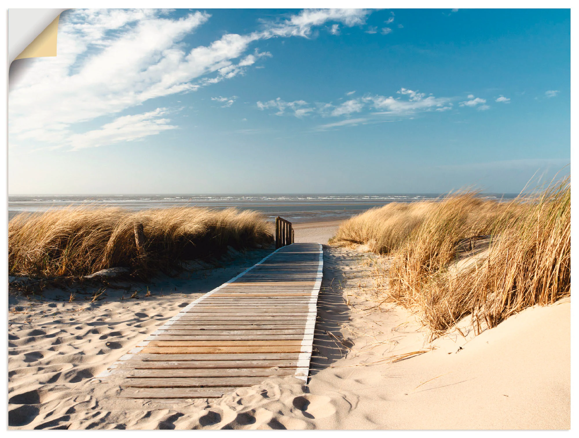 Artland Wandbild "Nordseestrand auf Langeoog - Steg", Strand, (1 St.), als günstig online kaufen