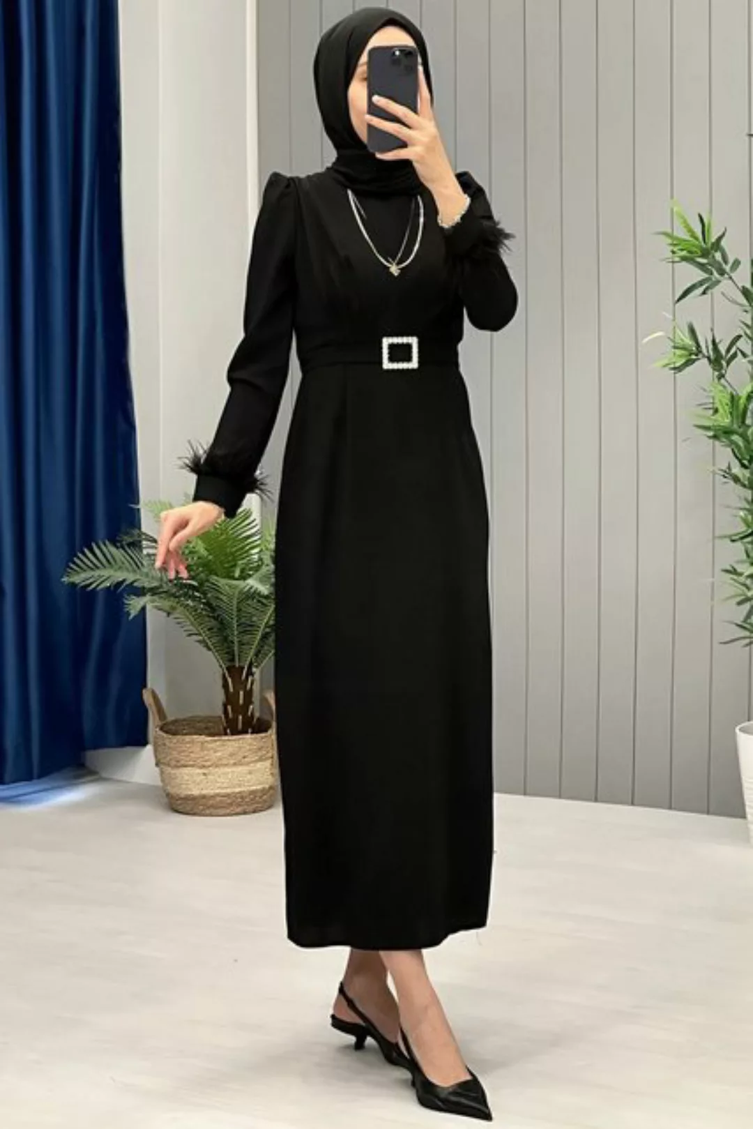 Modabout Maxikleid Langes Kleider Abaya Hijab Kleid Damen - NELB0007D4671SY günstig online kaufen