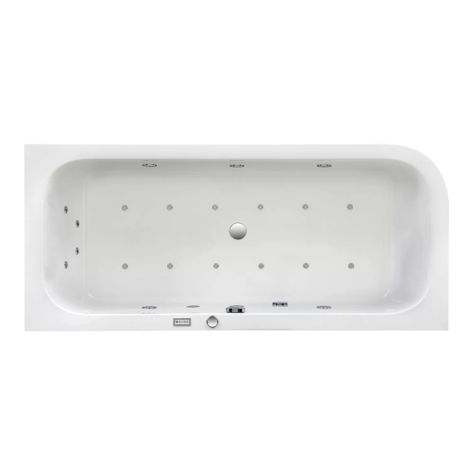 Ottofond Whirlpool-Komplettset Spirit 180x80 cm Links Weiß  mit Wassereinla günstig online kaufen