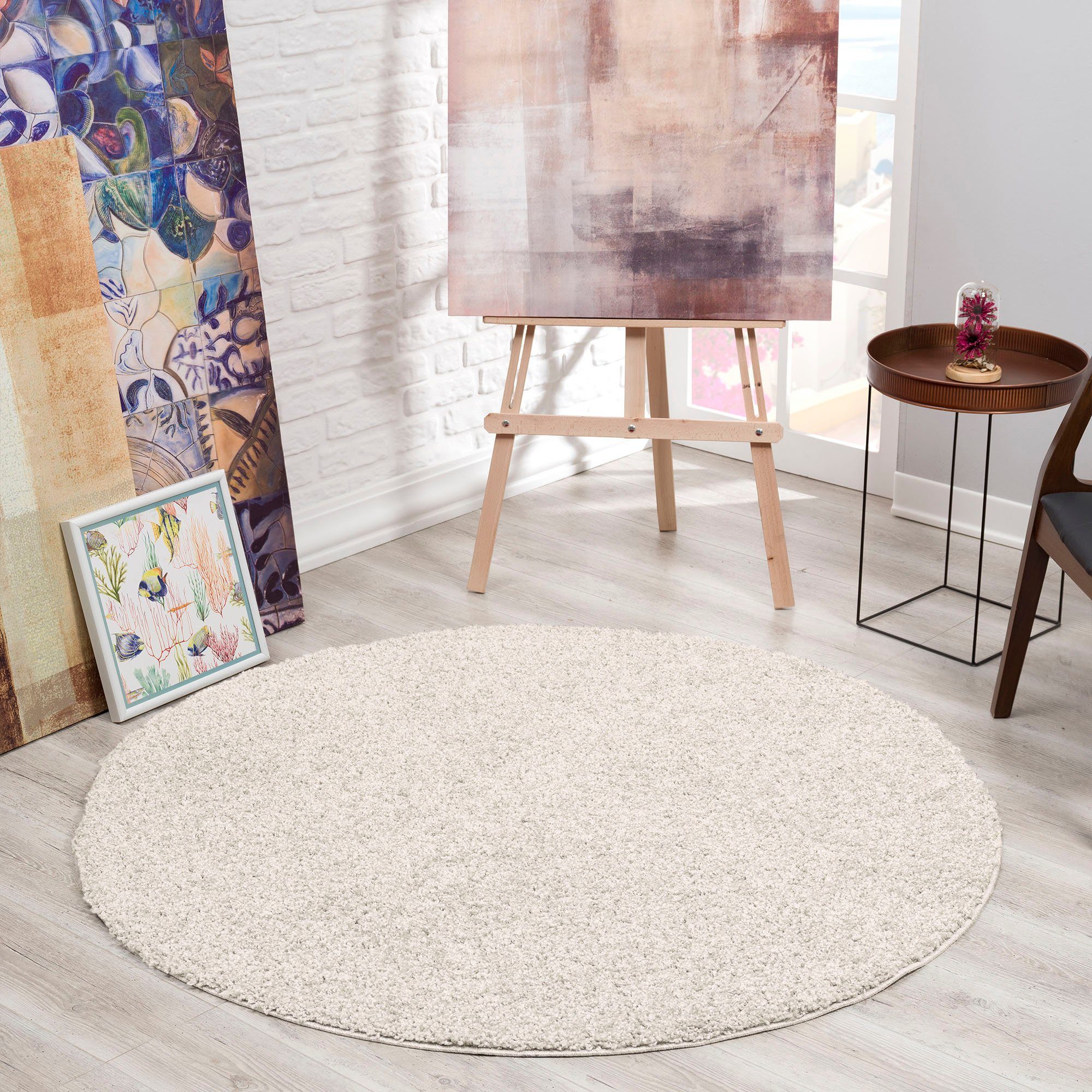Sanat Hochflor-Teppich »LOCA«, rund, 30 mm Höhe, Wohnzimmer, Langflor, Shag günstig online kaufen