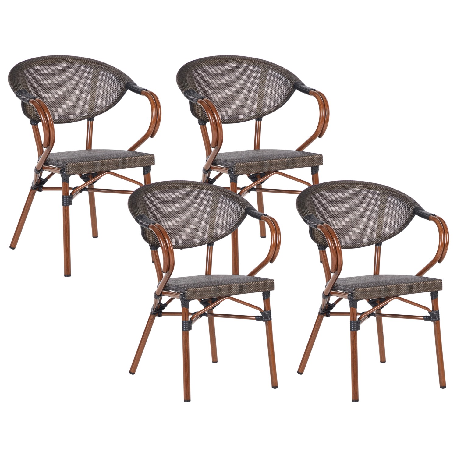 Beliani Gartenstuhl Grau Dunkler Holzfarbton 55x57x80 günstig online kaufen