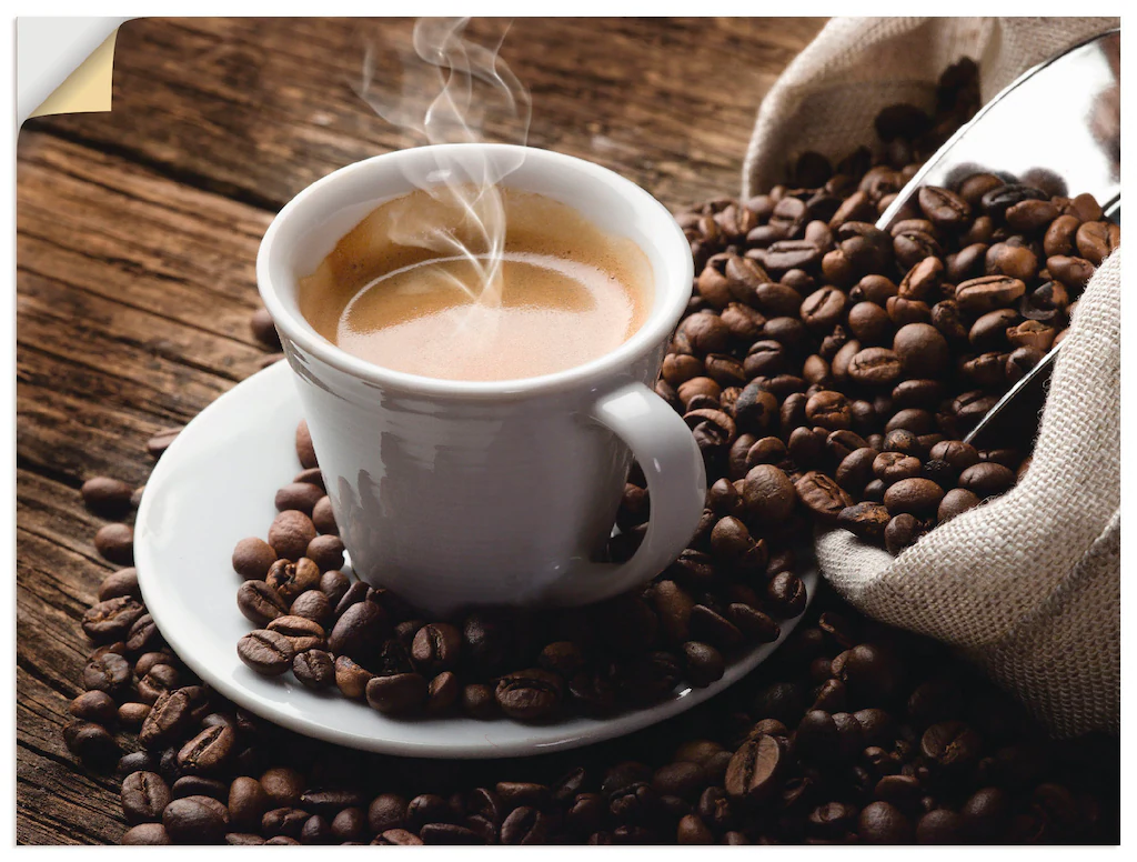 Artland Wandbild »Heißer Kaffee - dampfender Kaffee«, Getränke, (1 St.), al günstig online kaufen