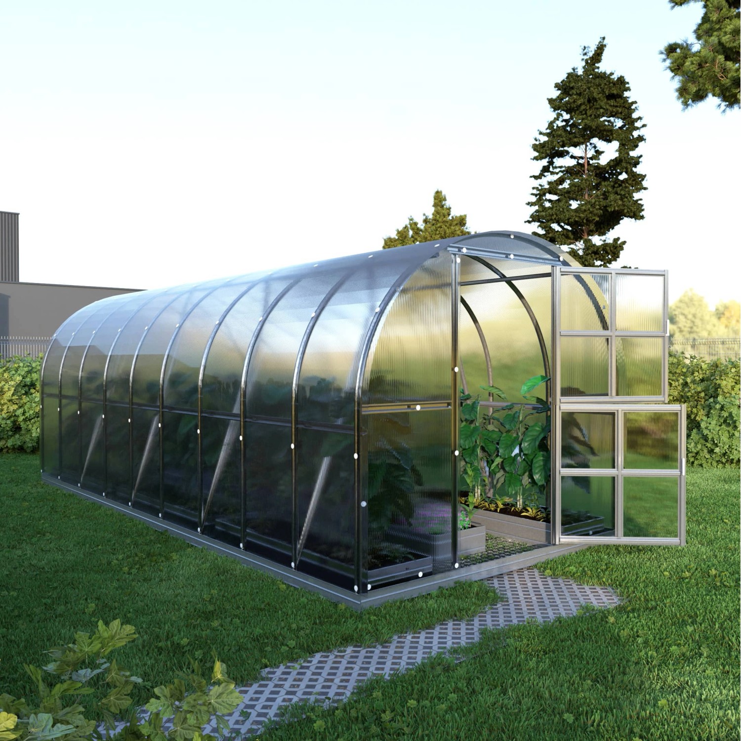 Klasika Greenhouses Arch KLASIKA Gewächshaus 18m², 3m x 6m mit 4 mm Polycar günstig online kaufen