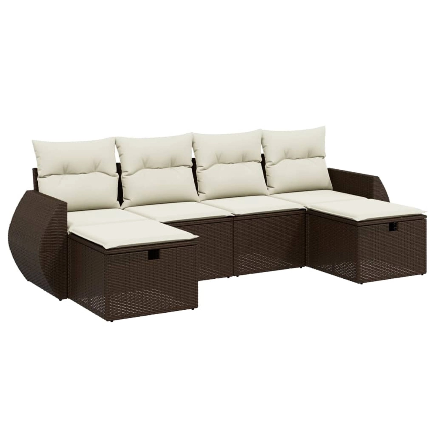 vidaXL 6-Tlg Garten-Sofagarnitur mit Kissen Braun Poly Rattan 3264169 günstig online kaufen
