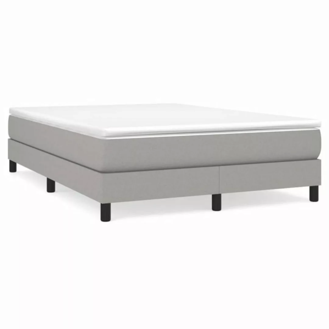 furnicato Bett Boxspringbett mit Matratze Hellgrau 140x200 cm Stoff (1-tlg) günstig online kaufen