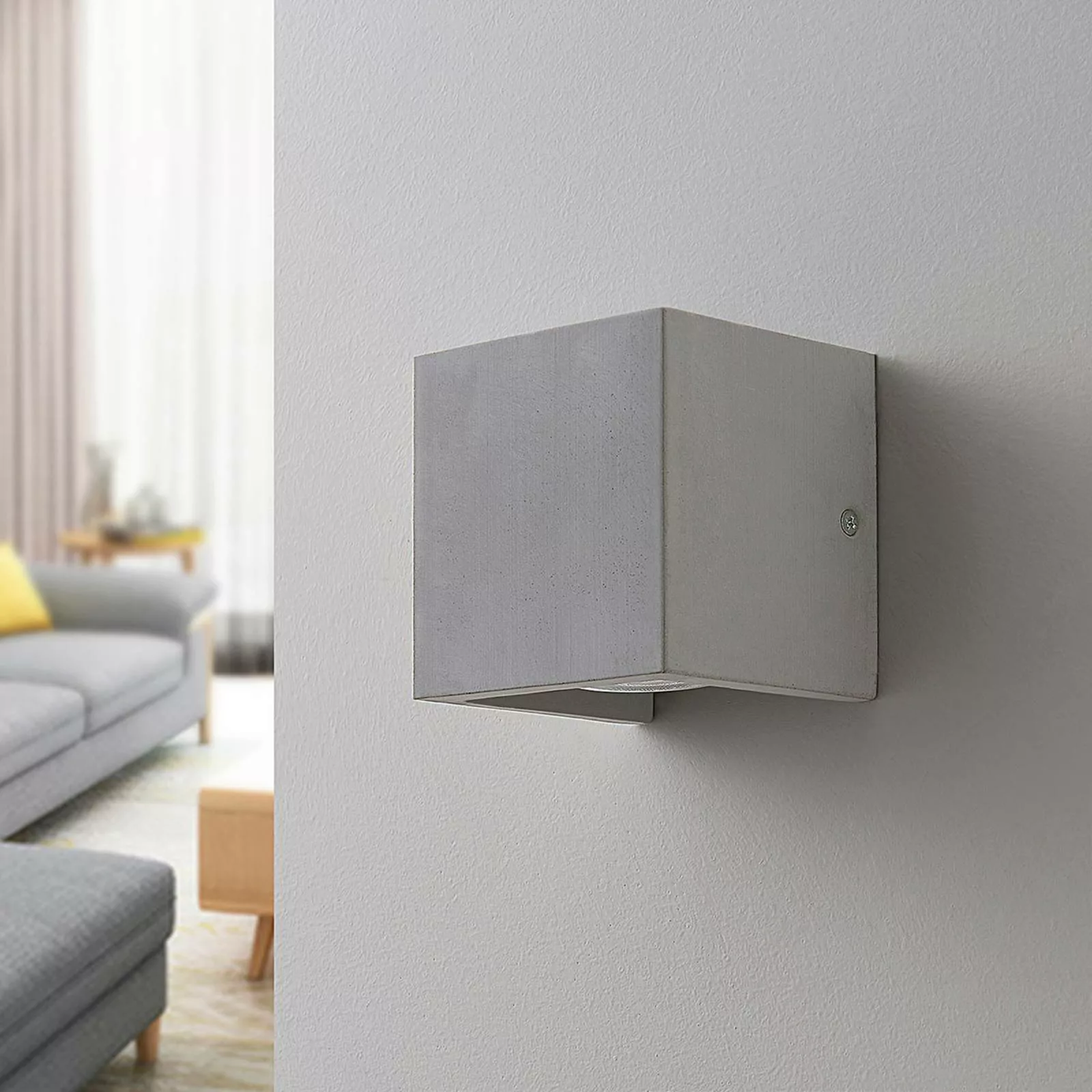 Eckige Beton-Wandlampe Gerda günstig online kaufen