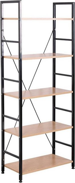 Woltu Bücherregal, 1-tlg., Standregal Holz mit 5 Ablagen Küchenregal 148cm günstig online kaufen