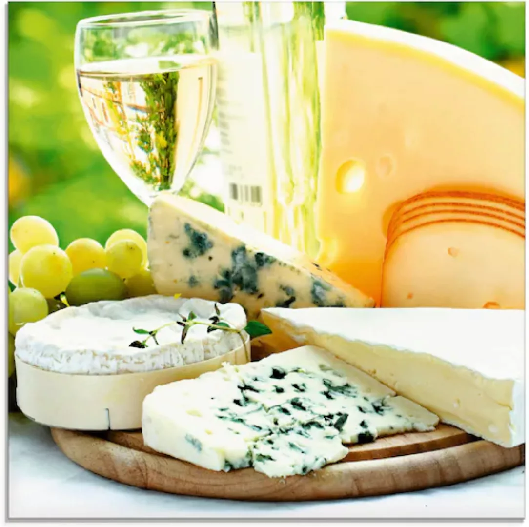 Artland Glasbild "Käse & Wein", Lebensmittel, (1 St.), in verschiedenen Grö günstig online kaufen