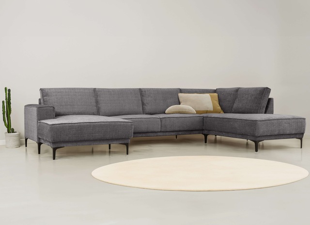 Places of Style Wohnlandschaft »XXL Sofa Oland, Struktur, Flachgewebe, Luxu günstig online kaufen