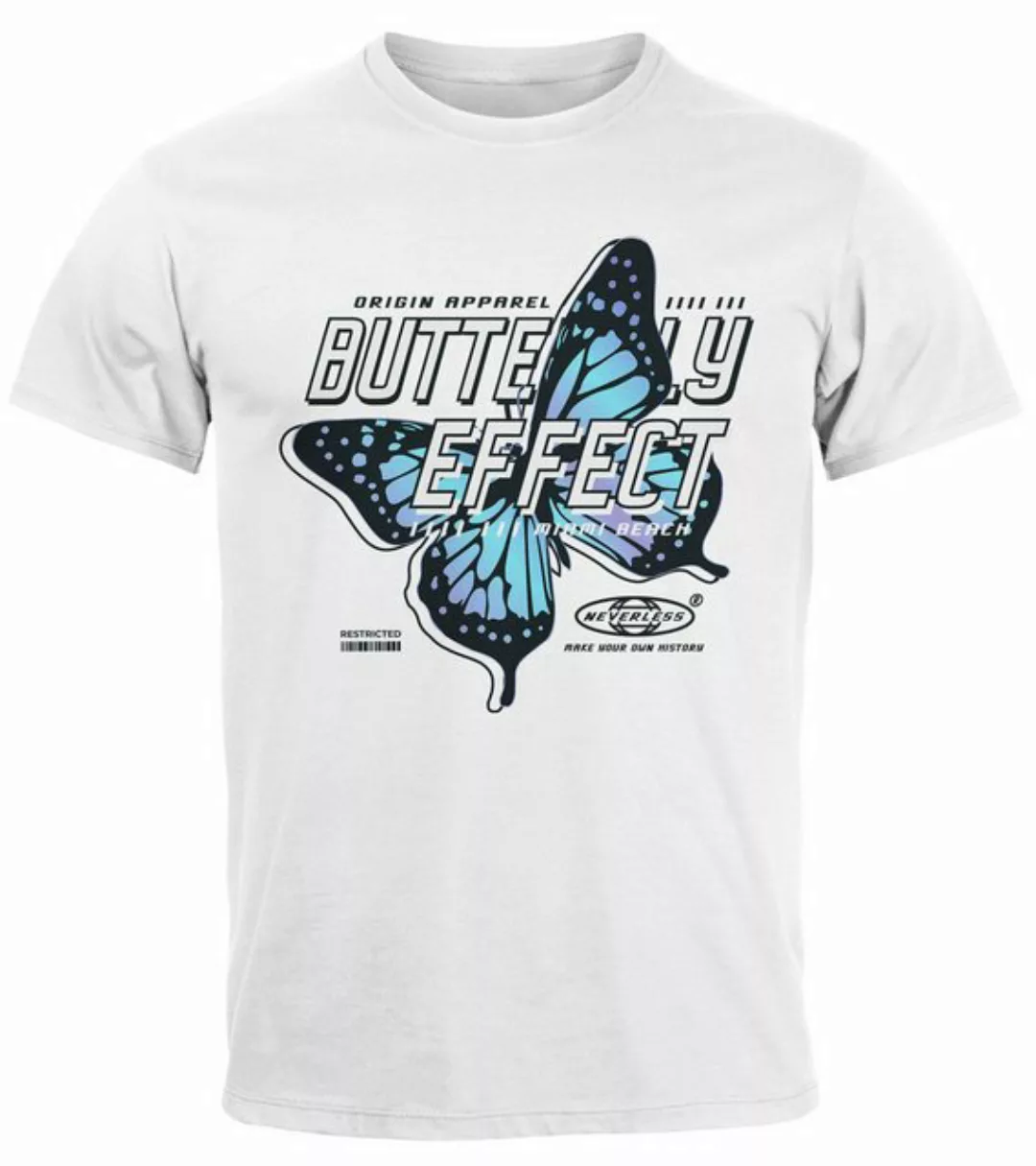 Neverless Print-Shirt Herren T-Shirt Bedruckt Schriftzug Butterfly Effect S günstig online kaufen