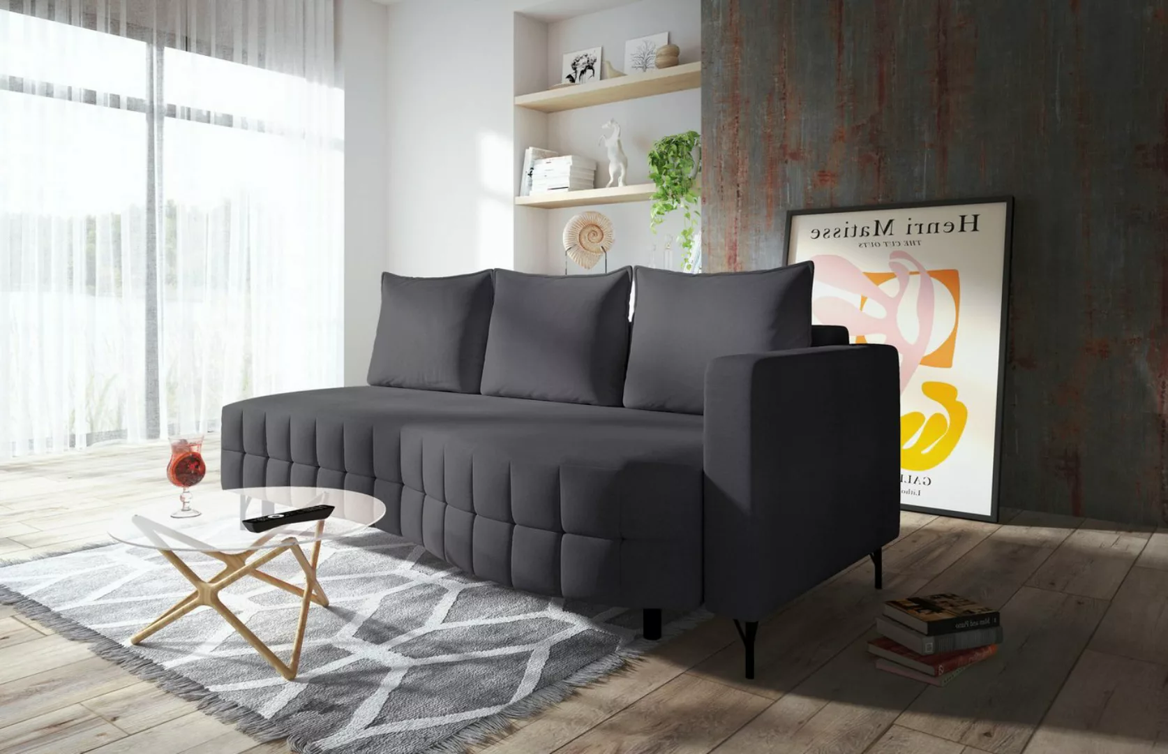 exxpo - sofa fashion Loungesofa, Schlafsofa mit Bettfunktion und Bettkasten günstig online kaufen