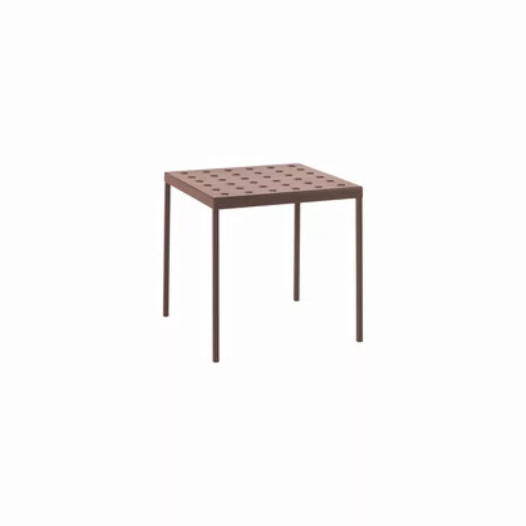 quadratischer Tisch Balcony metall rot / 75 x 76 cm - Stahl - Hay - Rot günstig online kaufen