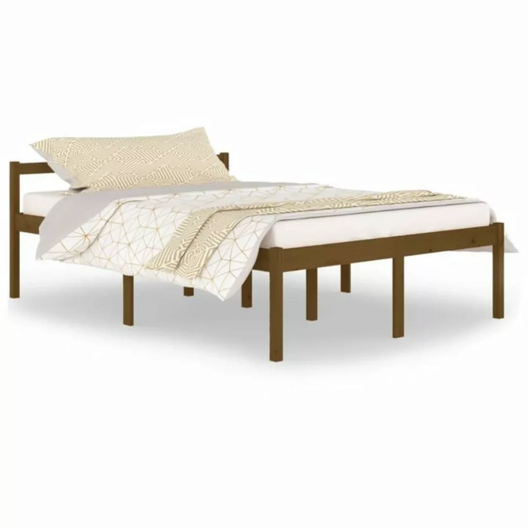 furnicato Bett Seniorenbett Honigbraun 140x200 cm Massivholz Kiefer günstig online kaufen