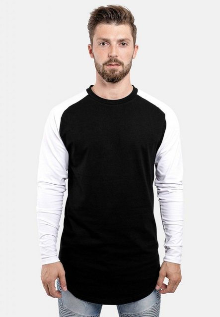 Blackskies T-Shirt Baseball Longshirt T-Shirt Schwarz Weiß X-Large günstig online kaufen