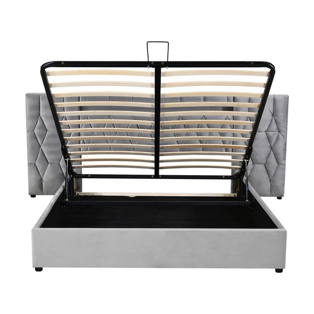 REDOM Polsterbett Stauraumbett Doppelbett mit großer Rückenlehne (mit LED u günstig online kaufen