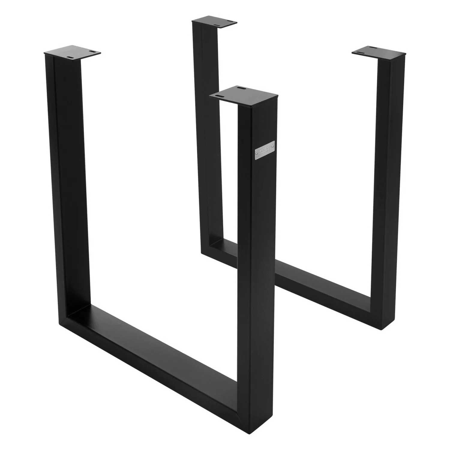 ML-Design 2Er Set Tischgestell 70 x 74 cm in U-Form Metall Schwarz Industri günstig online kaufen