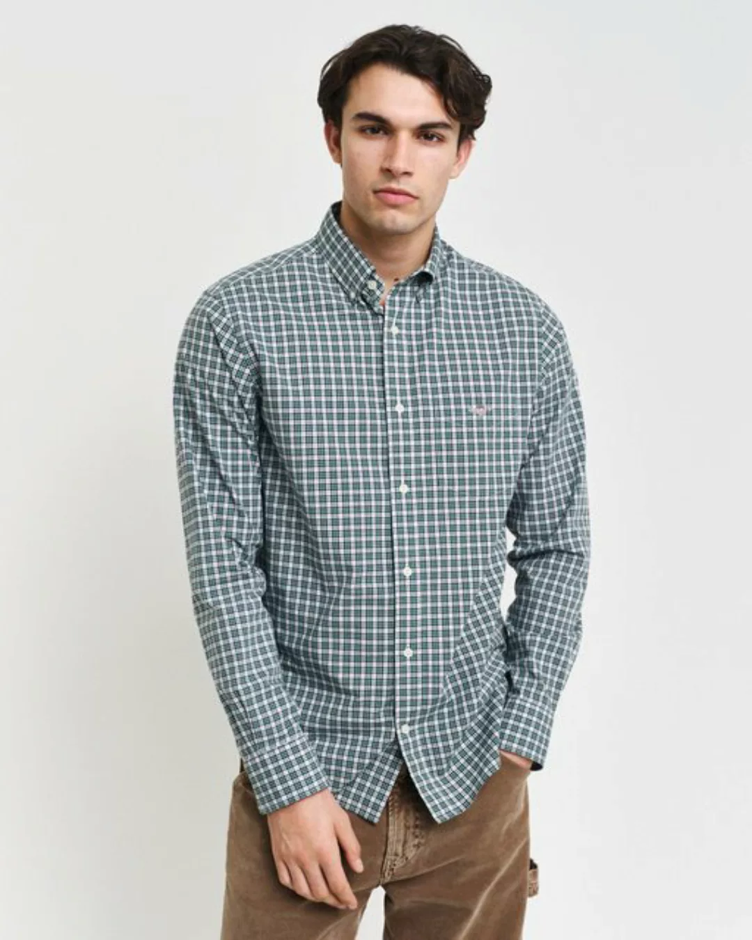 Gant Langarmhemd REG POPLIN SMALL CHECK SHIRT Regular Fit Popeline Hemd mit günstig online kaufen