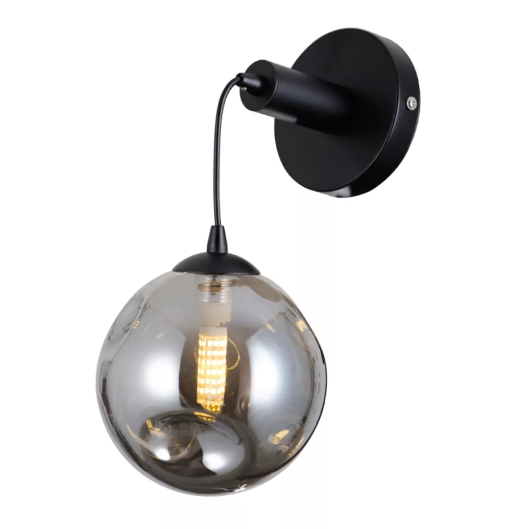 Wandlampe Perlos WL-54456-1A-BK-SMG günstig online kaufen
