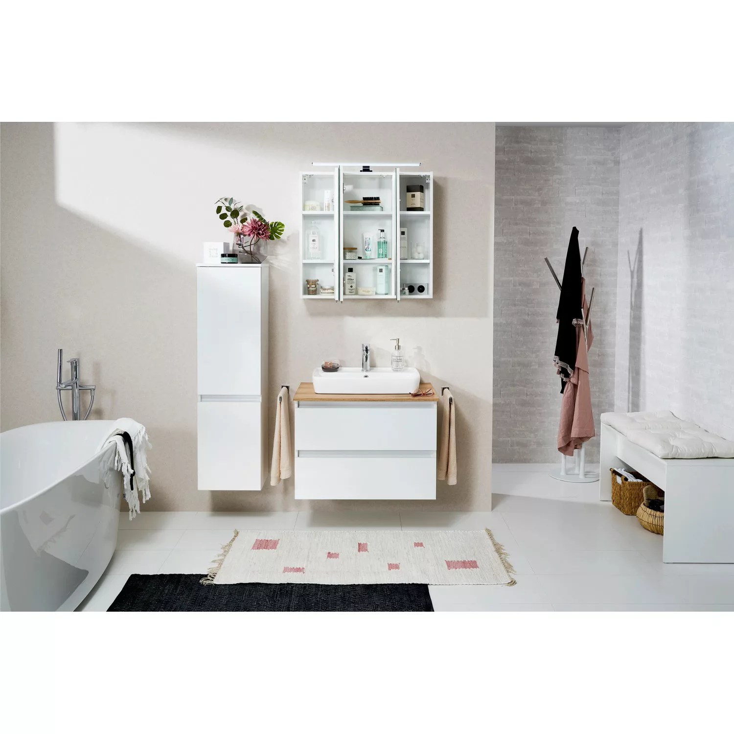 Pelipal Waschbeckenunterschrank Quickset 360 Weiß Glanz 113 cm günstig online kaufen