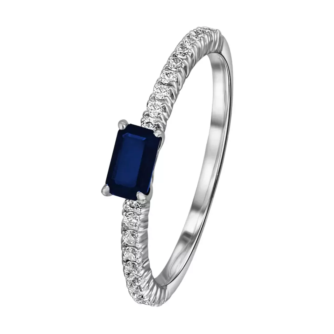 ONE ELEMENT Diamantring "0,18 ct Diamant Brillant Safir Ring aus 585 Weißgo günstig online kaufen