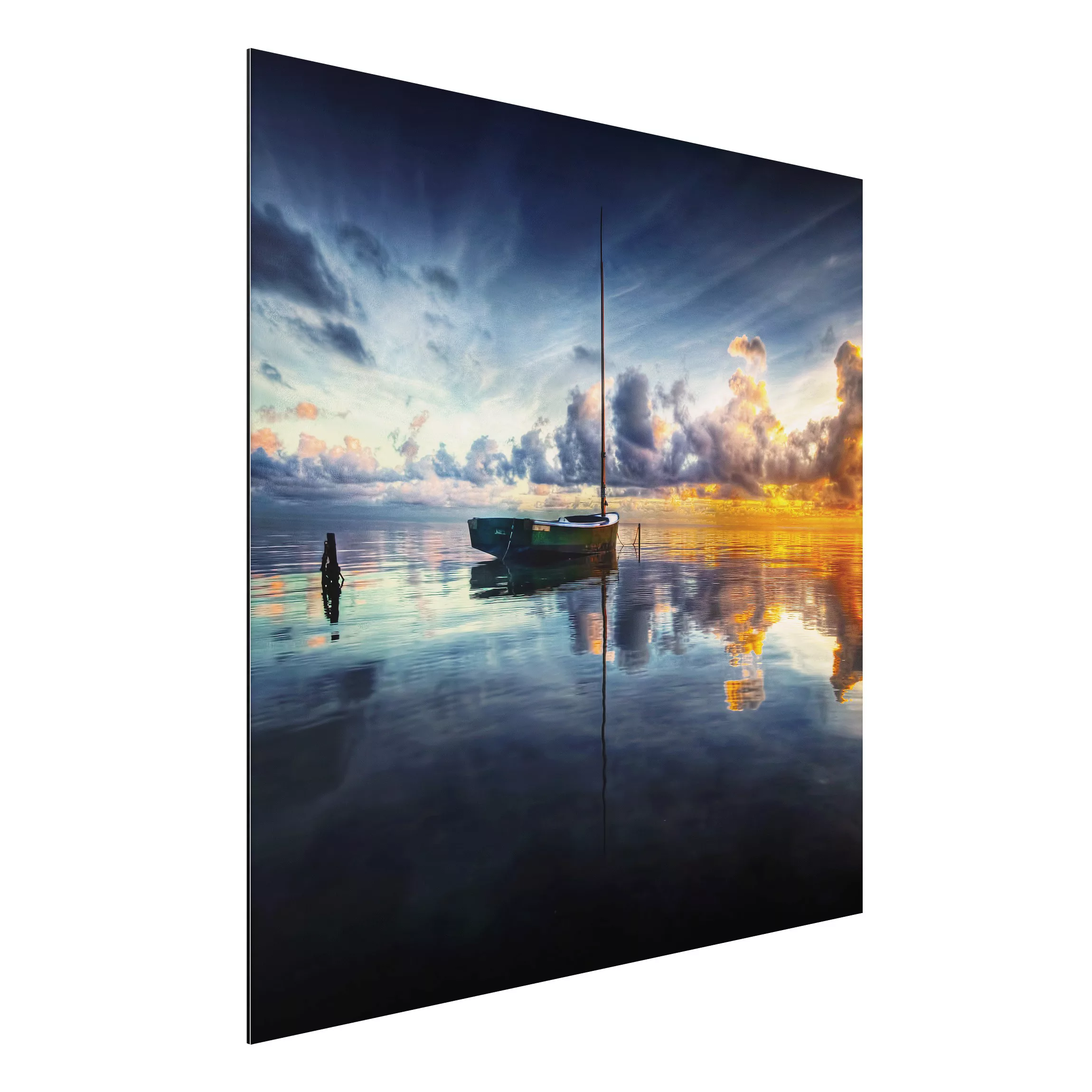 Alu-Dibond Bild Natur & Landschaft - Quadrat Time For Reflection günstig online kaufen