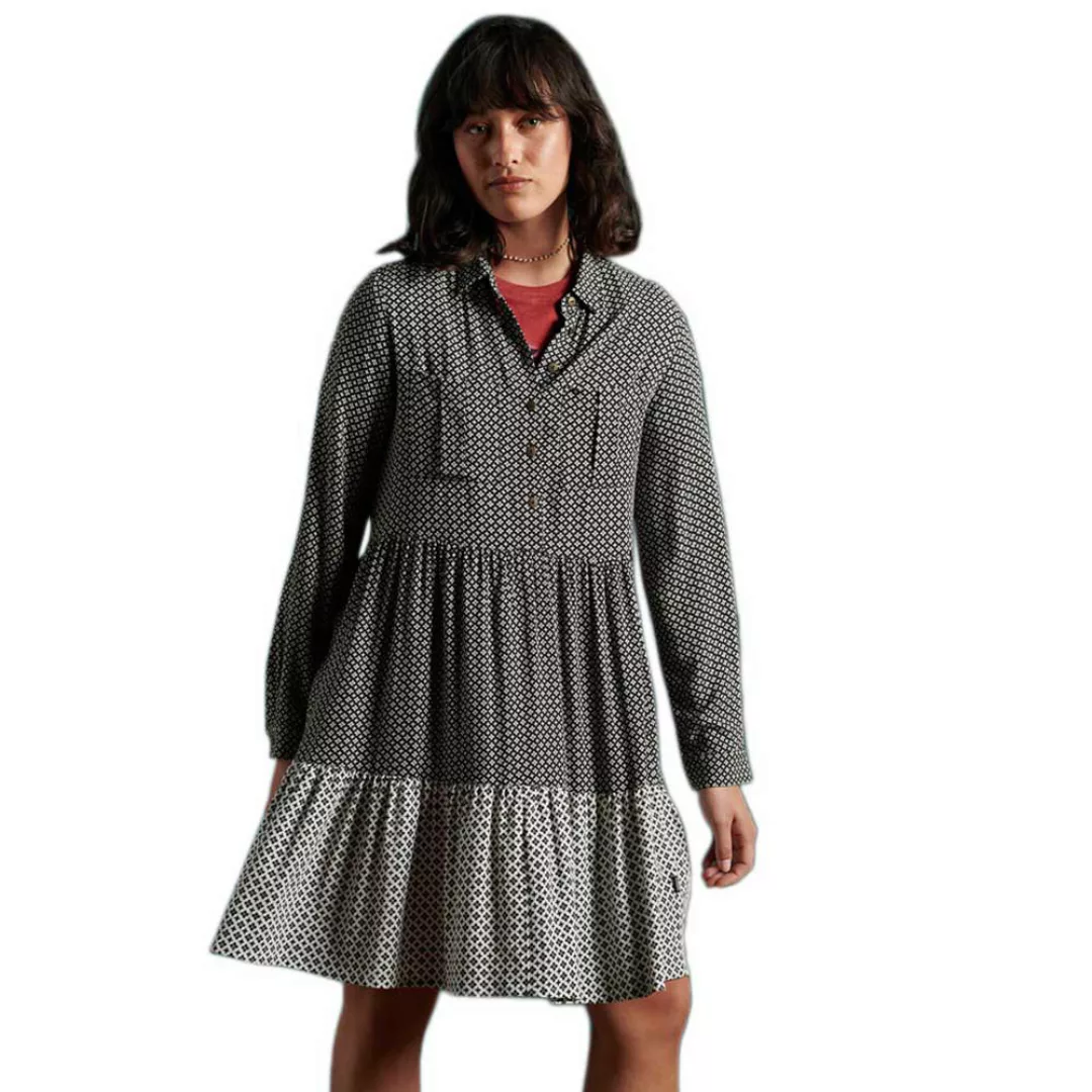 Superdry Kathryn Shirt Kurzes Kleid XS Mono Geo günstig online kaufen