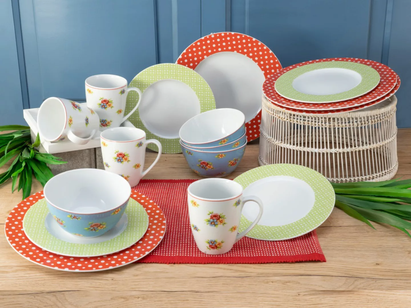 CreaTable Kombiservice EMILY multicolor Porzellan 16 tlg. günstig online kaufen