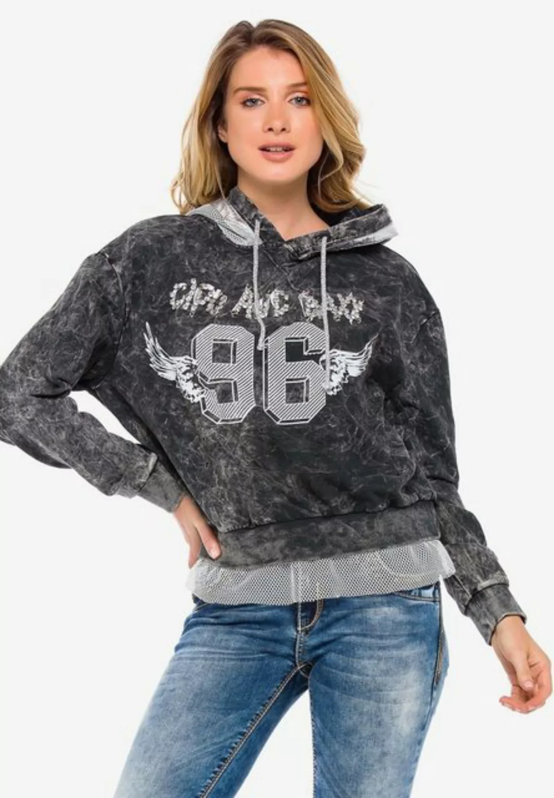 Cipo & Baxx Kapuzensweatshirt im sportlichen College-Look günstig online kaufen