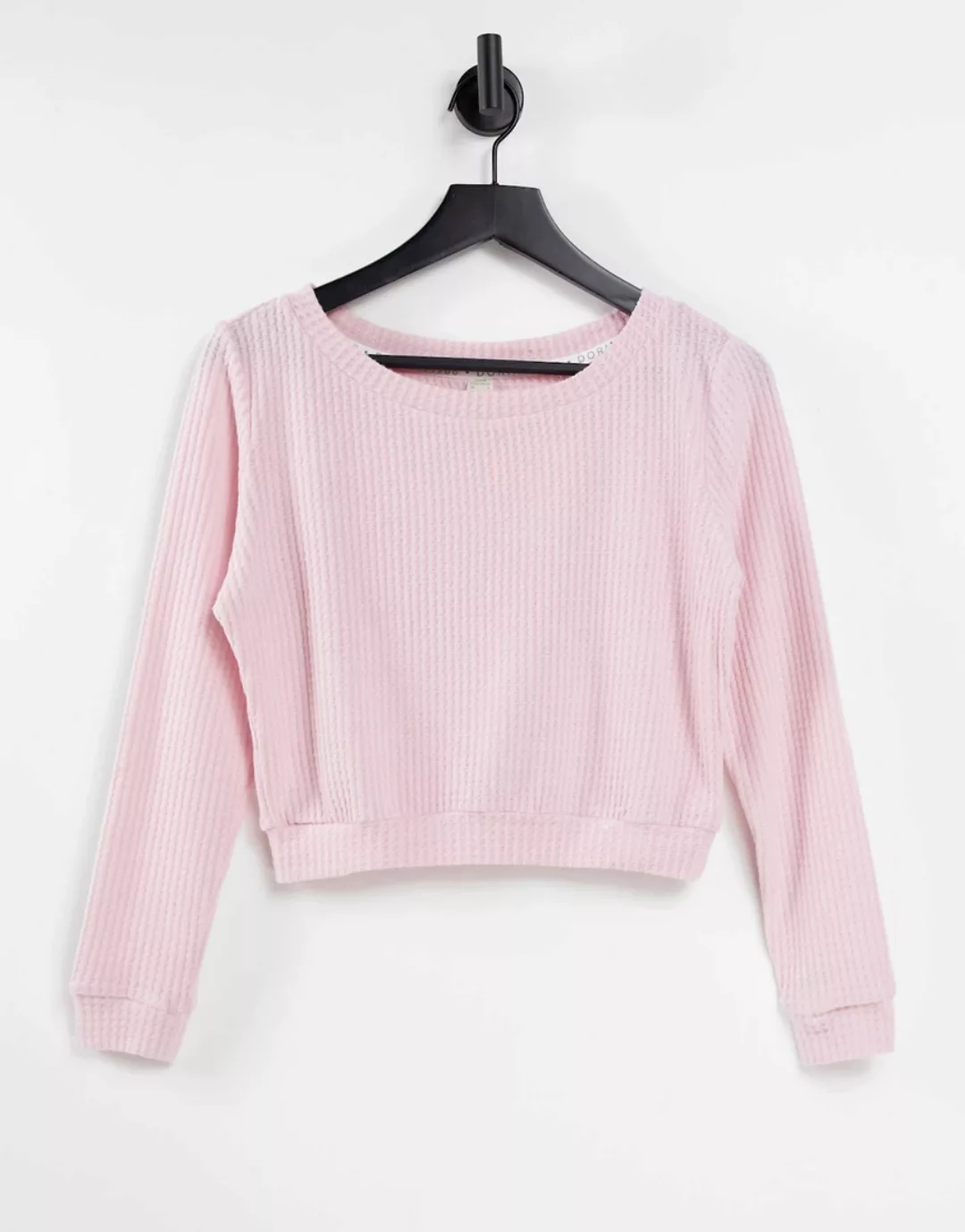 Dorina – Waffel – Strukturiertes, kurz geschnittenes Sweatshirt aus recycel günstig online kaufen