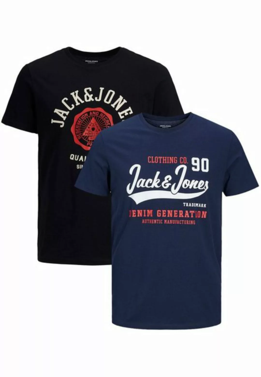 Jack & Jones T-Shirt 2-er Stück Pack Logo T-Shirts Rundhals Shirt JJELOGO ( günstig online kaufen