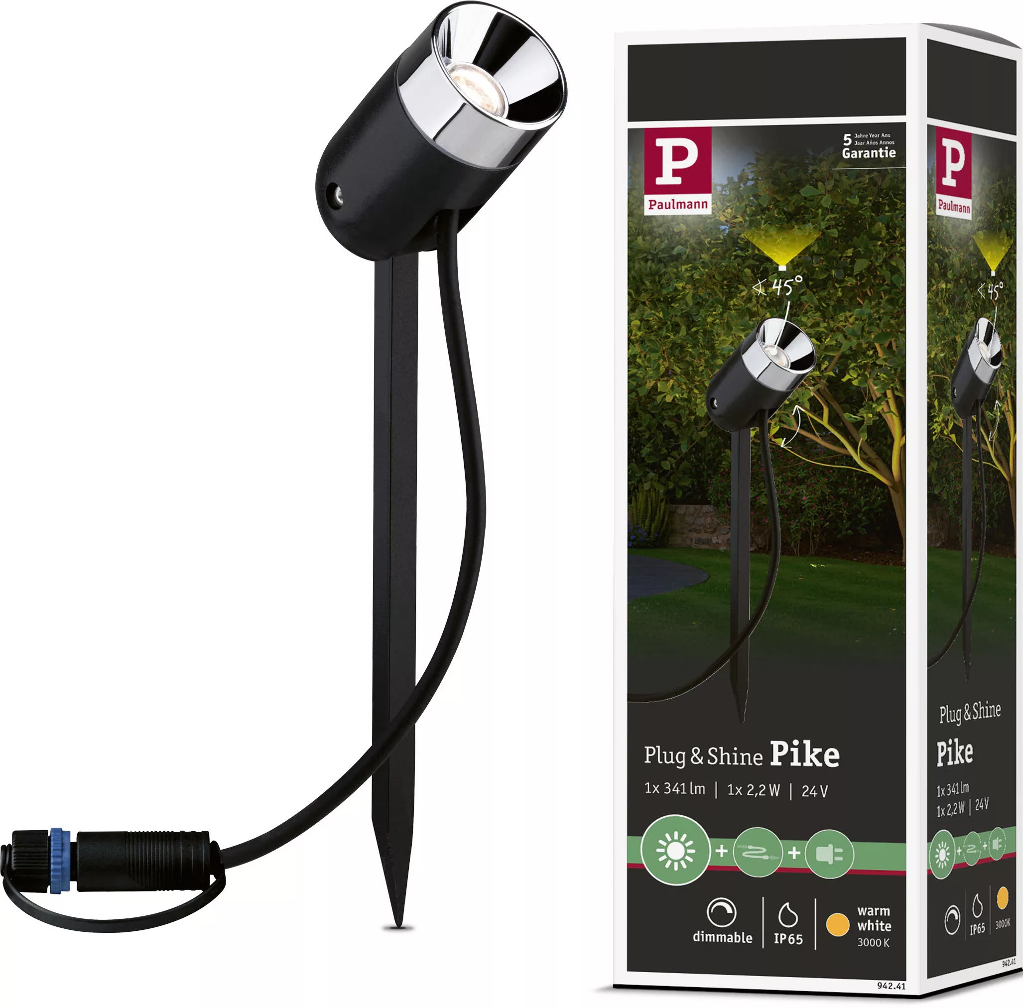 Paulmann LED Gartenstrahler "Plug & Shine", 1 flammig-flammig, LED-Modul, 3 günstig online kaufen