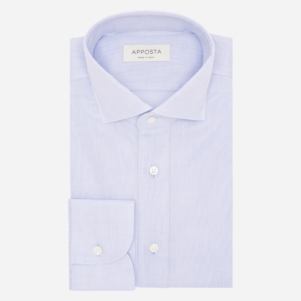 Hemd  einfarbig  hellblau 100% reine baumwolle scheindreherbindung doppelt günstig online kaufen