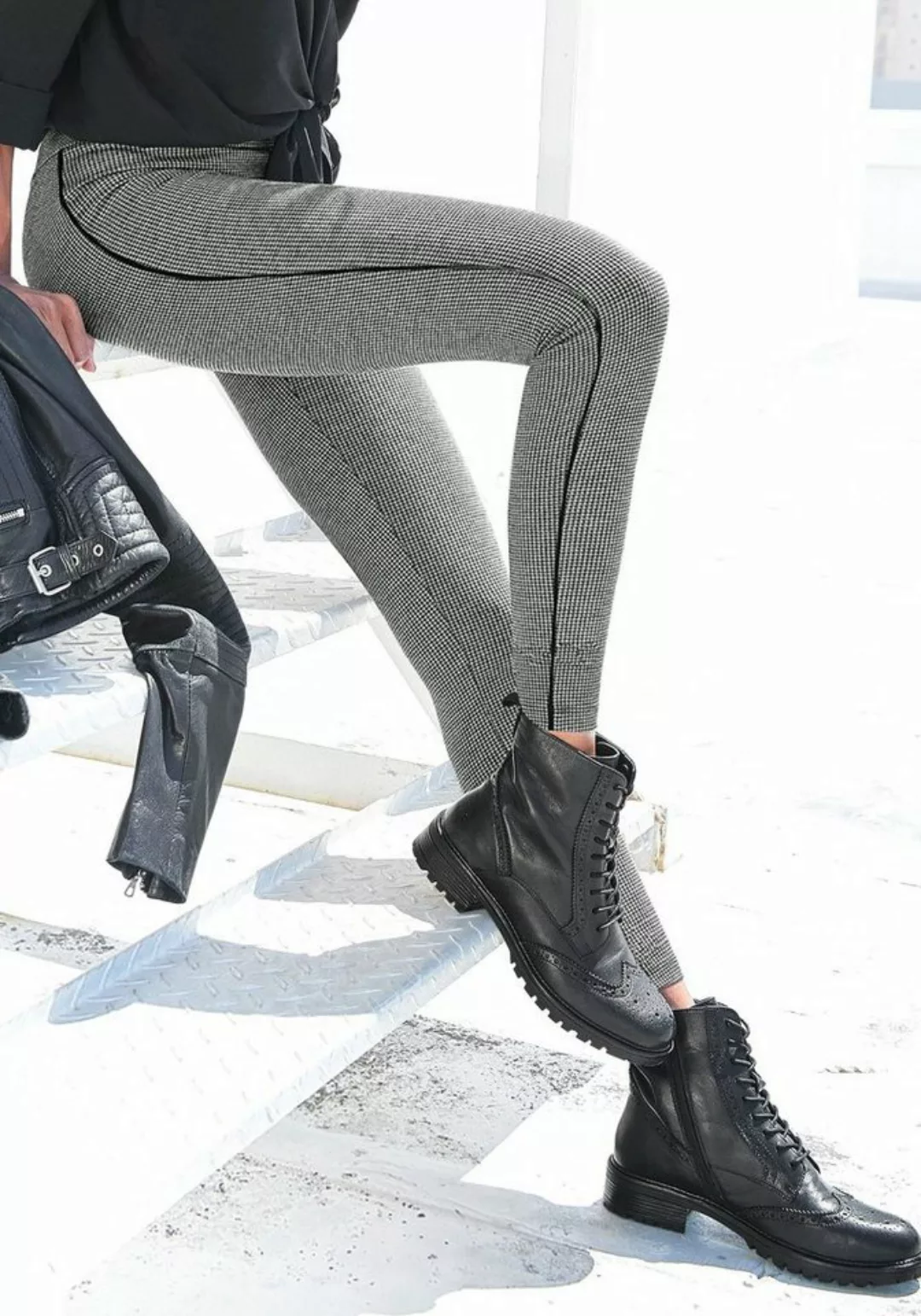 LASCANA Leggings, mit Pepita Muster günstig online kaufen