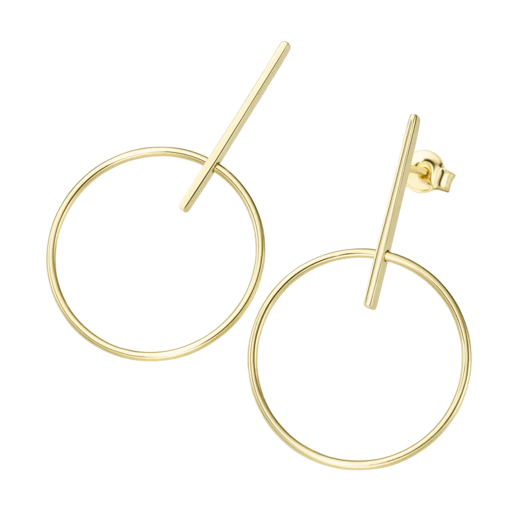 Luigi Merano Paar Ohrstecker "Stäbchen mit Ring Gelbgold 375" günstig online kaufen