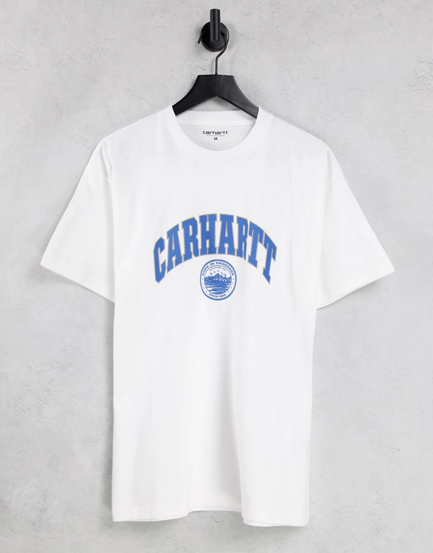 Carhartt WIP – Berkeley – T-Shirt in Weiß mit Schriftzug günstig online kaufen