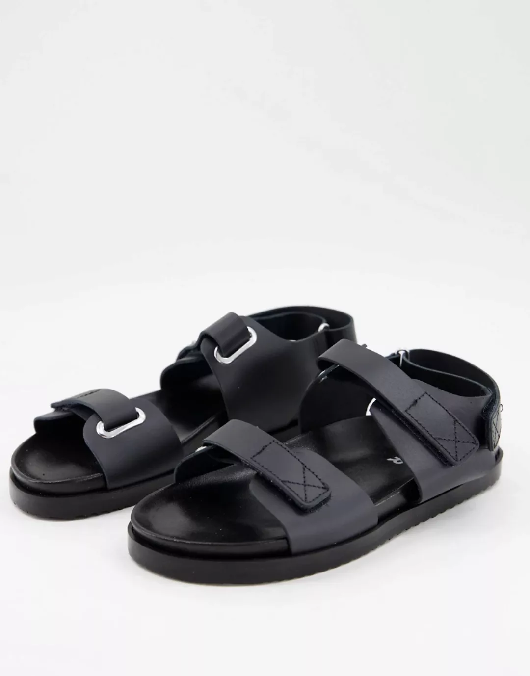 Kaltur – Dad-Sandalen aus schwarzem Leder günstig online kaufen