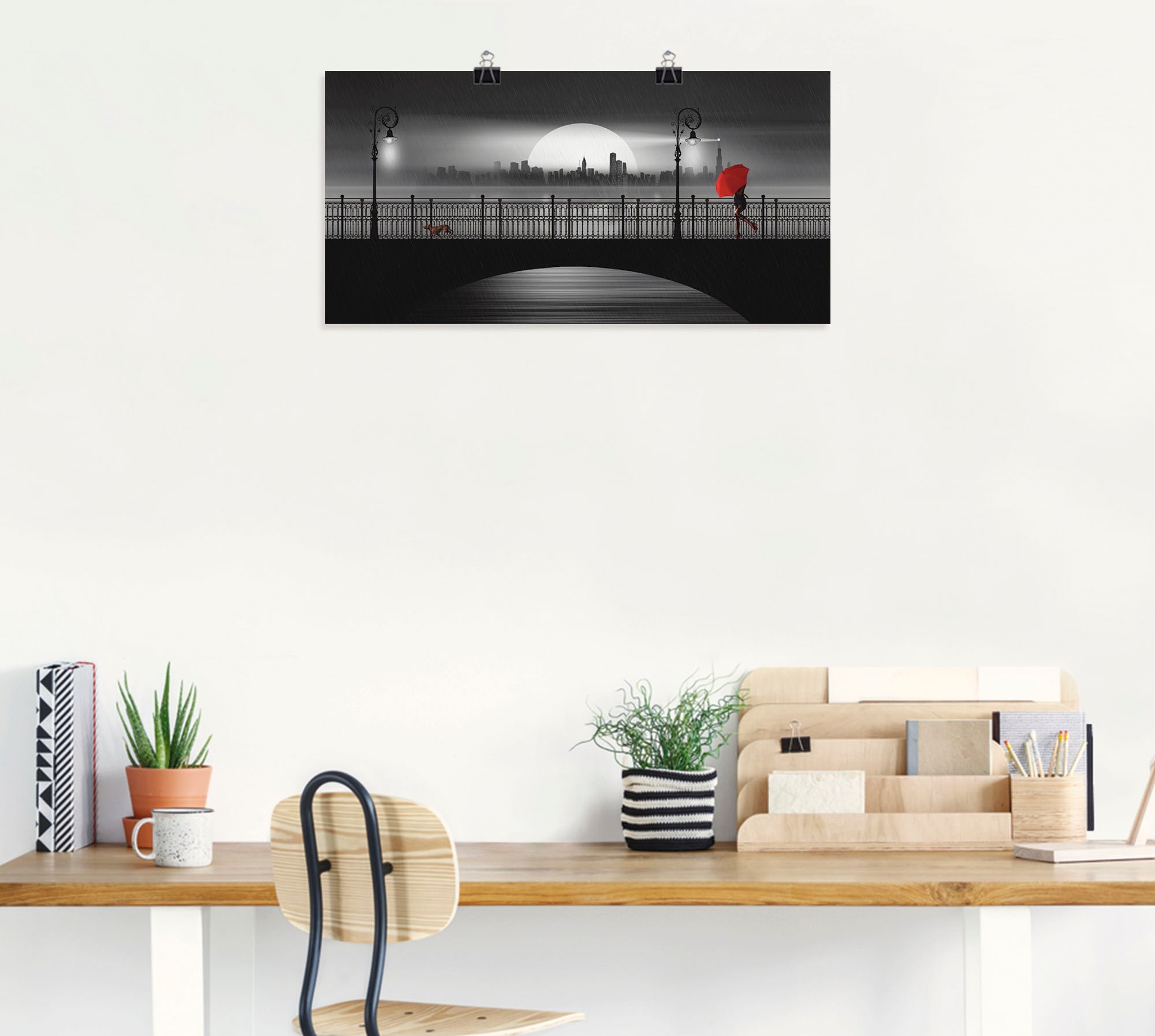 Artland Wandbild "Die Brücke im Regen", Brücken, (1 St.), als Leinwandbild, günstig online kaufen