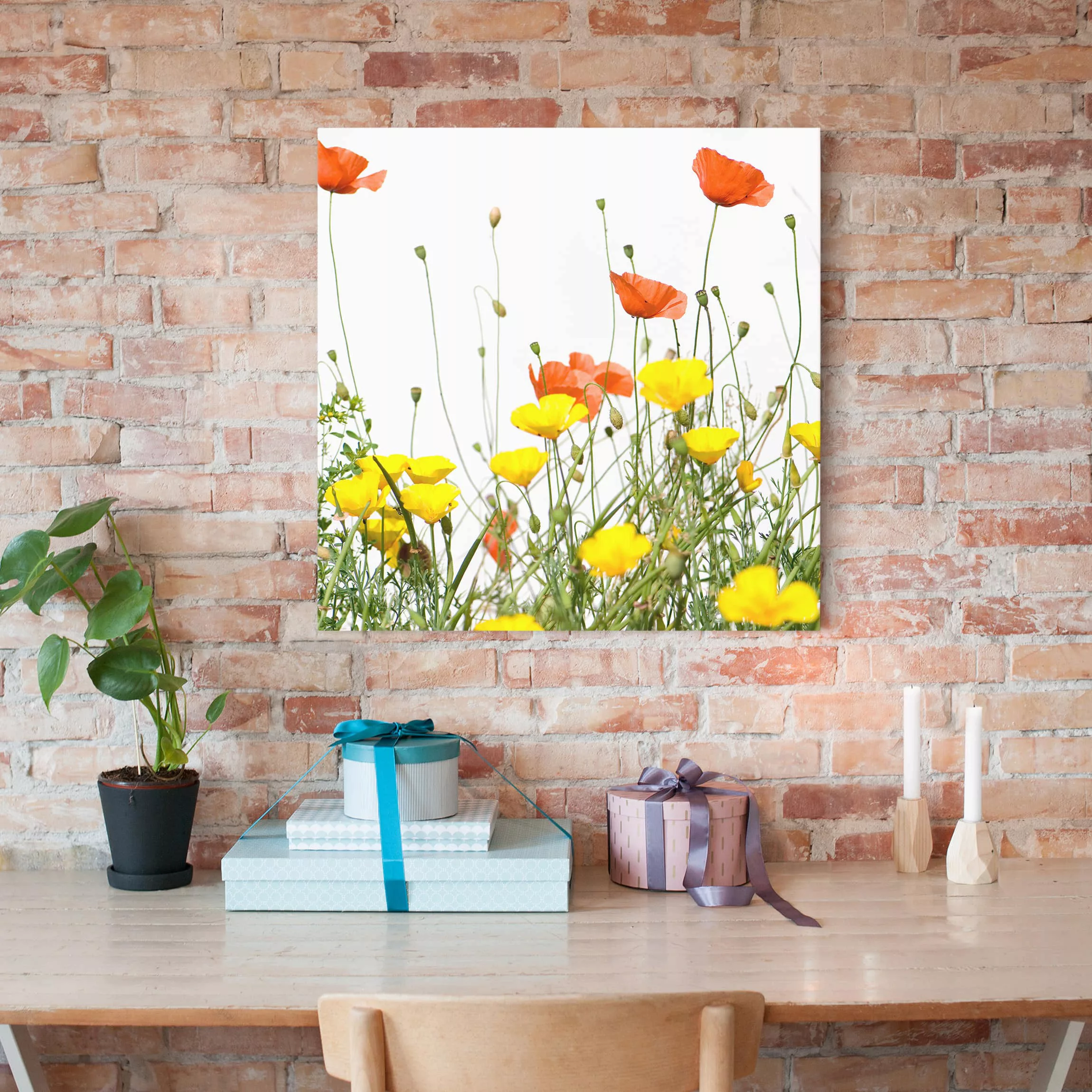 Leinwandbild - Quadrat Wild Flowers günstig online kaufen