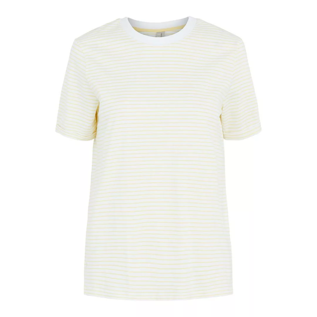 Pieces Ria Fold Up Kurzärmeliges T-shirt S Bright White / Stripes Pale Bana günstig online kaufen