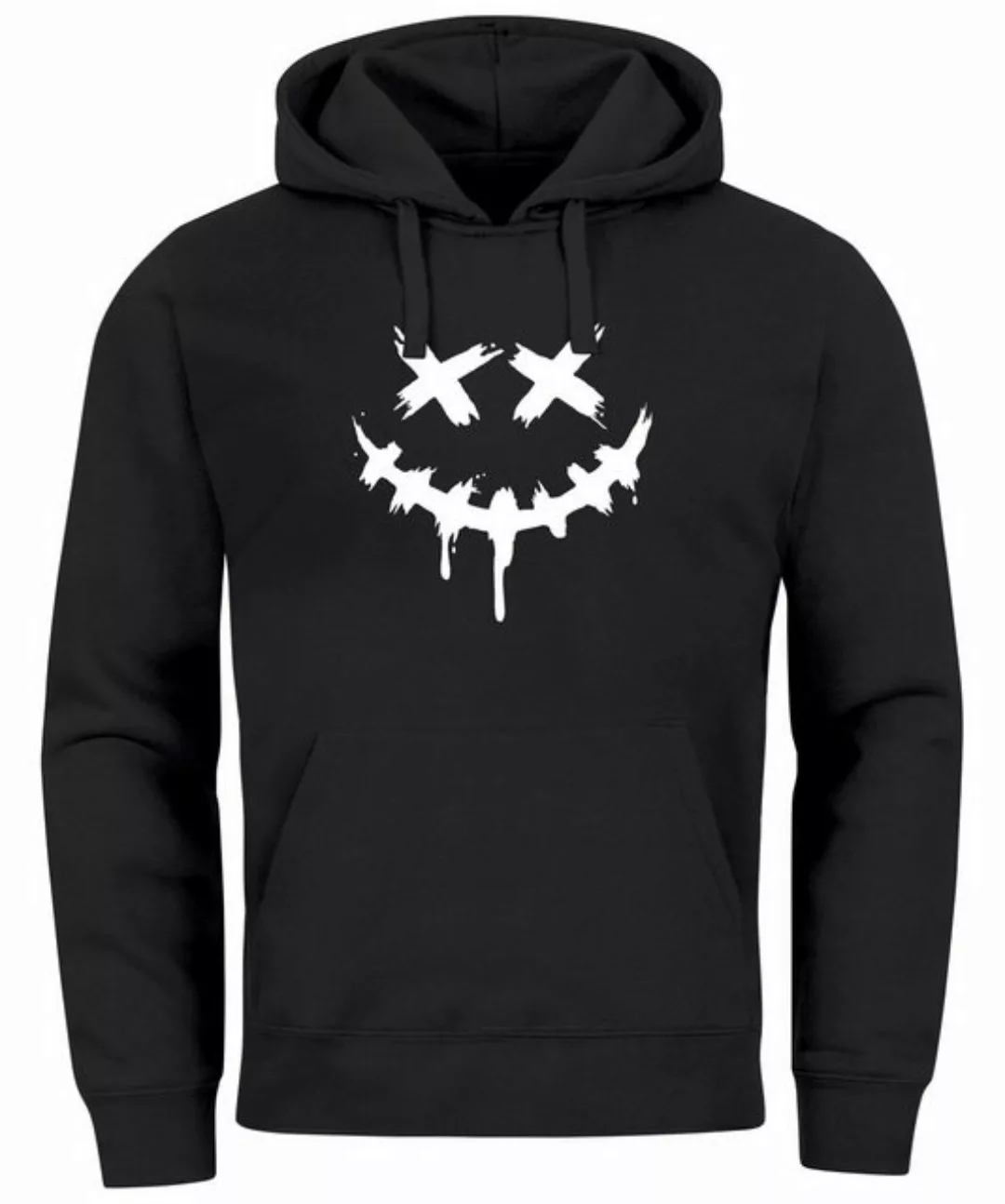 Neverless Hoodie Hoodie Herren Bedruckt Techwear Fashion Streetstyle Smilin günstig online kaufen