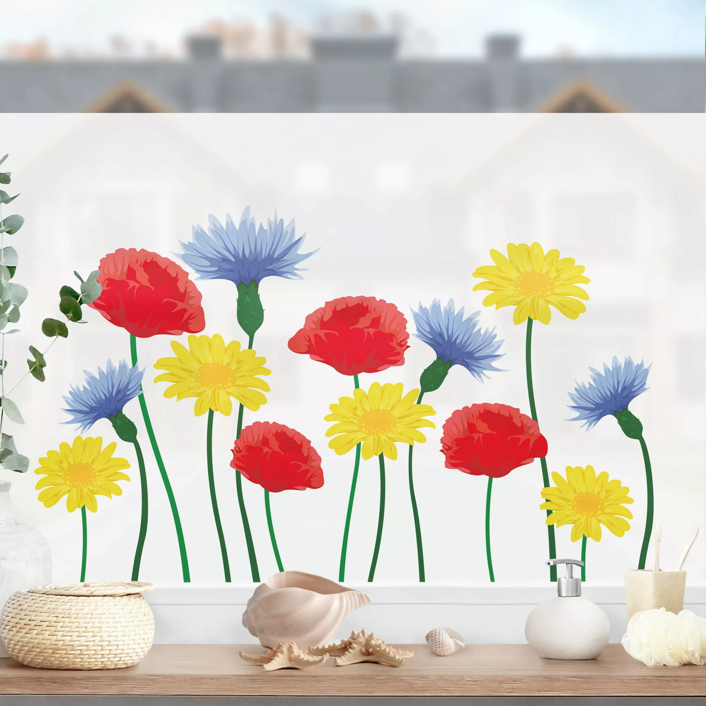 Fensterfolie Sommerblumen günstig online kaufen
