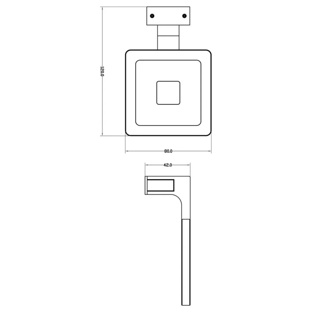 LED Spiegelleuchte Eckig II in Silber und Chrom 4,5W 230lm 3000K IP44 günstig online kaufen