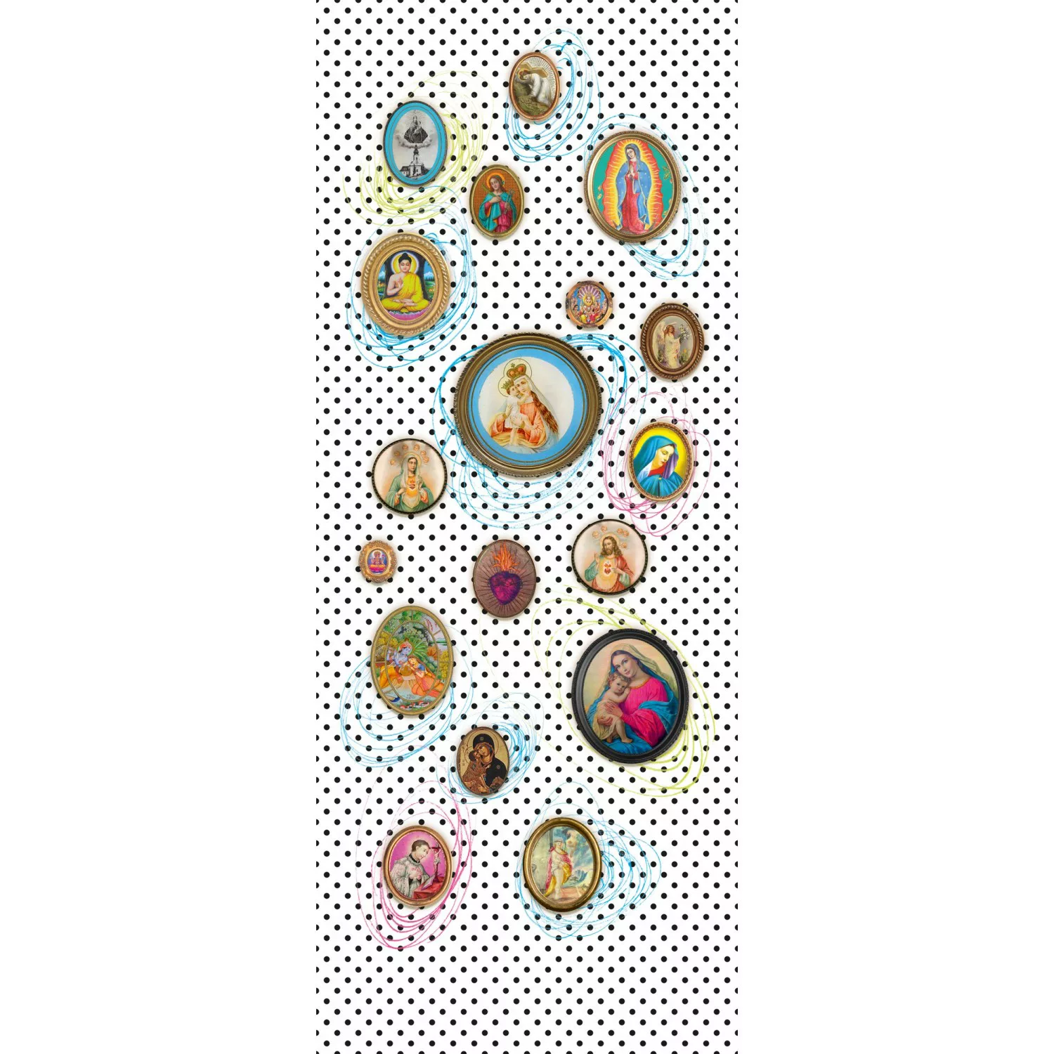 KOMAR Vlies Fototapete - Polka Dots - Größe 100 x 250 cm mehrfarbig günstig online kaufen
