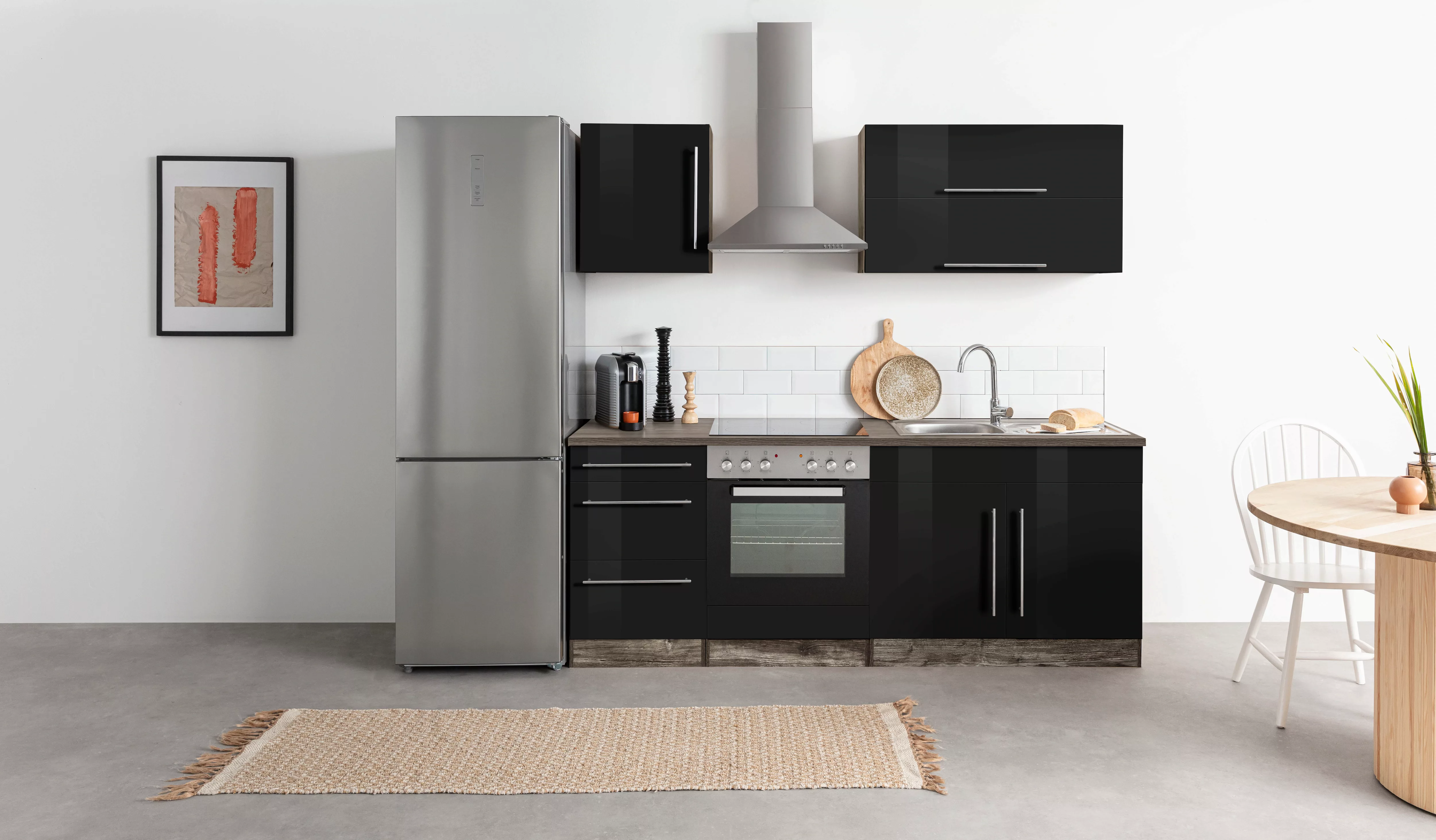 Kochstation Küchenzeile »KS-Samos«, ohne E-Geräte, Breite 210 cm günstig online kaufen