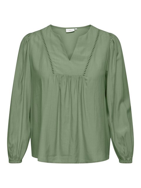 ONLY CARMAKOMA Blusenshirt Plus Size Bluse V-Ausschnitt Puffärmel elastisch günstig online kaufen